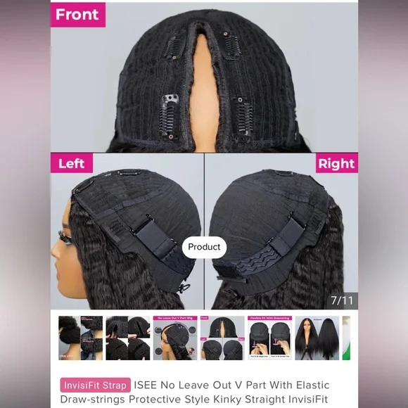 Kinky Straight Glueless Wig - Picture 4 of 6